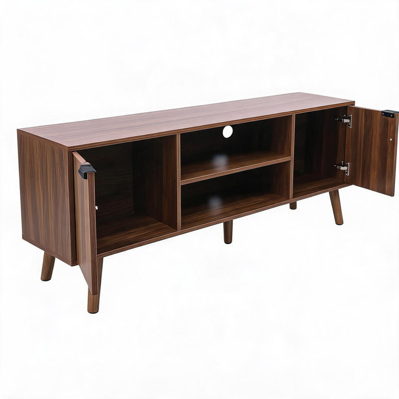 Meuble télé moderne du milieu du siècle, console de rangement pour téléviseurs jusqu'à 48 pouces (122 cm), pour salon ou chambre à coucher.