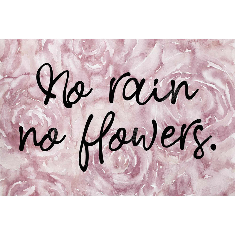 No rain no flowers Bath Mat with Non-Slip Backing - Quick Dry Memory Foam Bathroom Rug - Absorbent - Modern Plush Spa-Style - Machine Washable