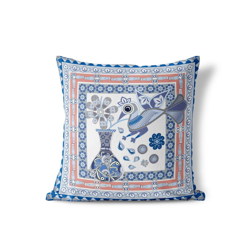 Housse et insert de coussin décoratif en polyester, 16 po x 16 po, Bleu