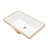 21"x13" White Ceramic Rectangular Undermount Bathroom Sink with Overflow