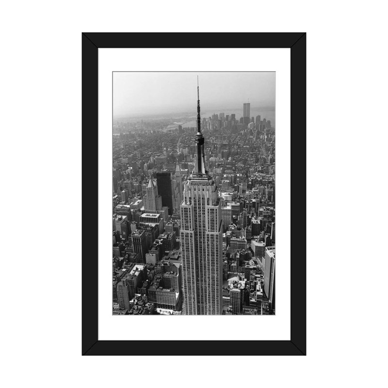« empire state building (new york city) », reproduction de photo sur toile, H 24 po x l 16 po x P 1 po, Blanc