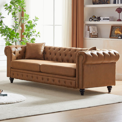 3 places avec accoudoirs roulés en tissu technique - Confortable et élégant pour les bureaux d'appartements