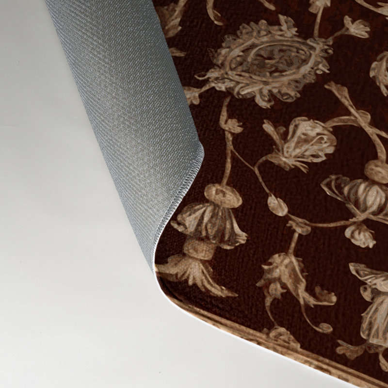 Tapis d'intérieur et d'extérieur brun français, Rectangle 5 pi x 7 pi