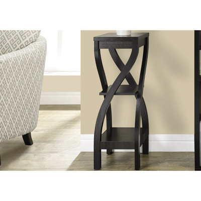 3 tables d'appoint carrées, table d'appoint brun foncé avec rangement, pour la chambre à coucher, les tablettes de plantes de salon,