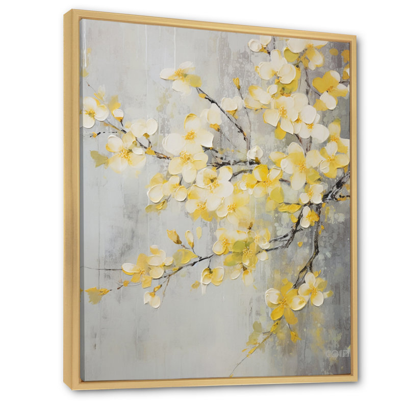 Apple Blossom Harmony XV " Apple Blossom Harmony XV ", 32" H x 16" W  x 1" D, Natural Floater Frame