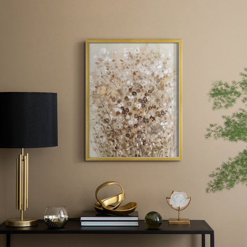 «Flourish I», reproduction encadrée - bois massif, H 15 po x l 12 po, Doré