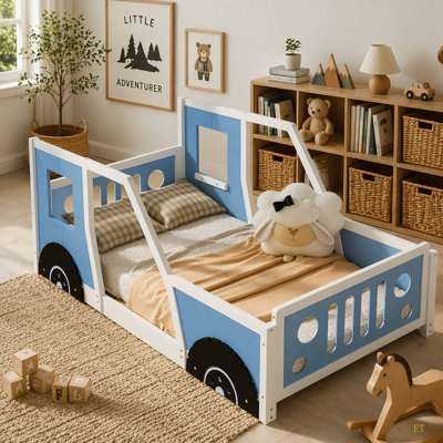 Classic Car-Shaped Platform Bed With Wheels