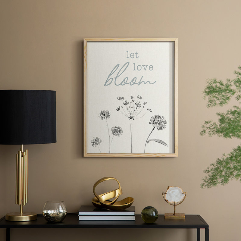 Let Love Bloom, reproduction encadrée - bois massif, Naturel, H 21 po x l 17 po