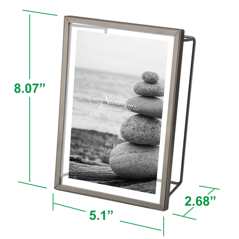 Tamako Metal Picture Frame, Gray, 4" x 6"