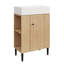 Petit meuble-lavabo avec lavabo simple en céramique-414888837