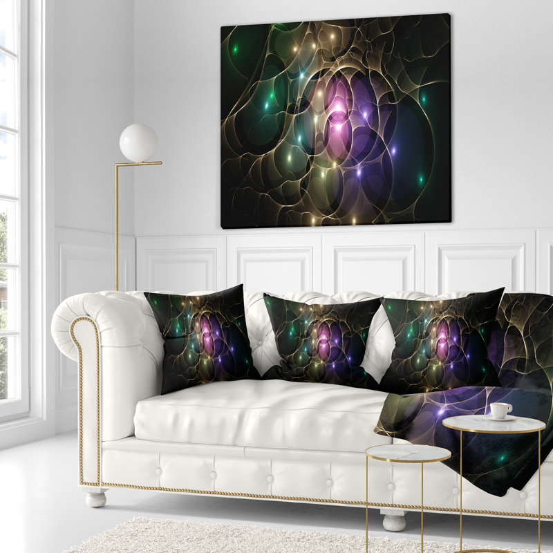 Oreiller abstrait abstrait, Coussin décoratif, 16 po x 16 po