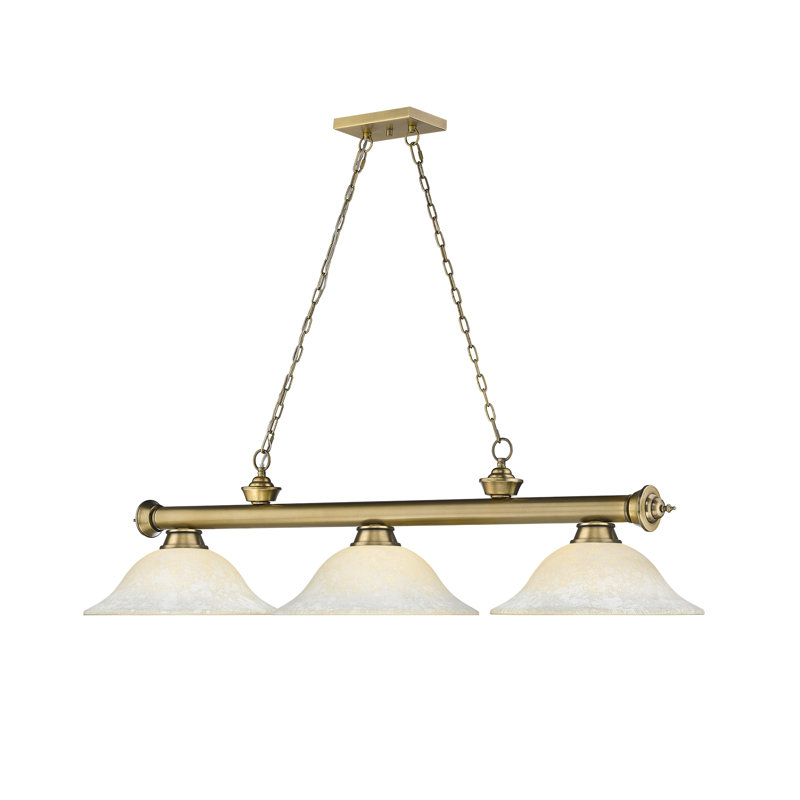 Annaleisa 3 - Light Pool Table Lights Pendant, White Mottle