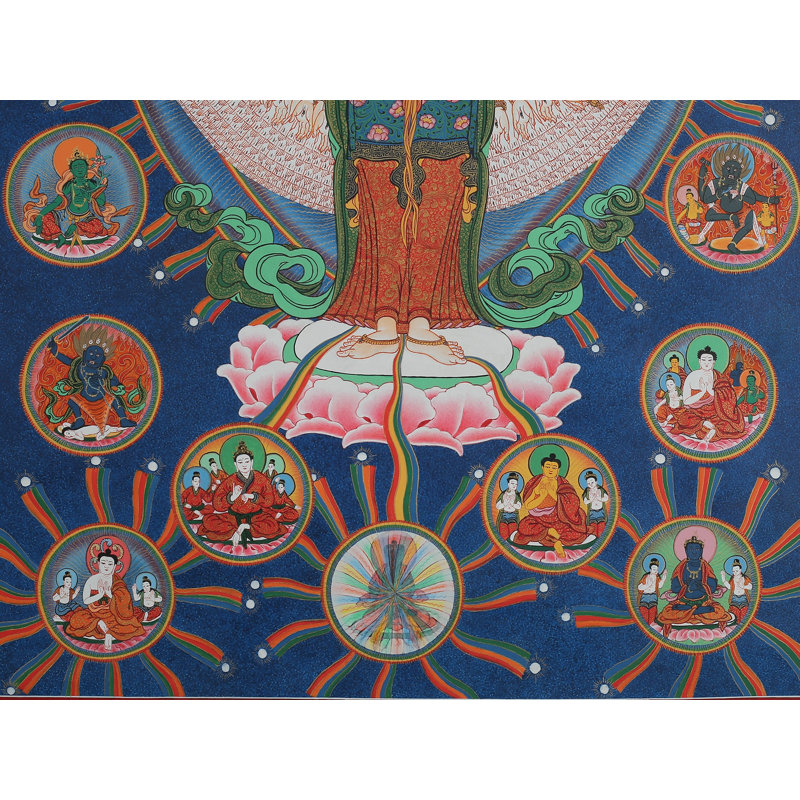 Lokeshvara (Brocadeless Thangka) | Pure 24 Carat Gold With Acrylic Paint