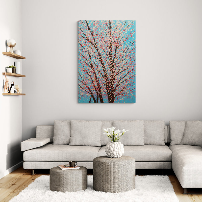 Blossoms Against Blue Wall Art - Canvas Framed Print, 117 cm H x 84 cm W