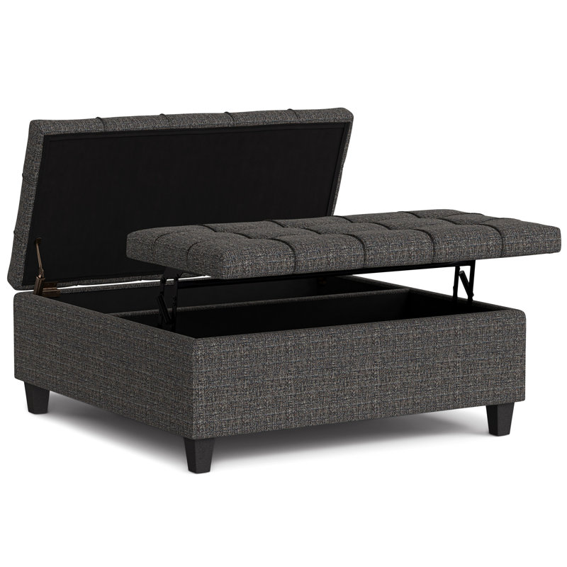 Table basse avec repose-pieds Harrison, Ébène, H 16,5 po x L 40 po x l 40 po