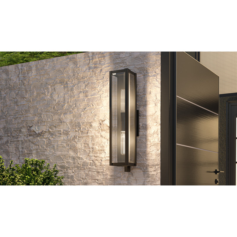 Lanterne murale d'extérieur noir mat 2 lumières Dale