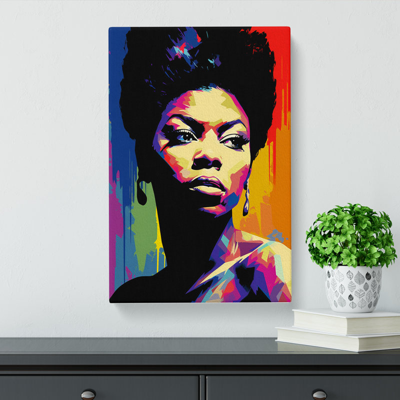 Nina Simone Futurism Art - Wrapped Canvas, 50cm H x 35cm W x 3cm D