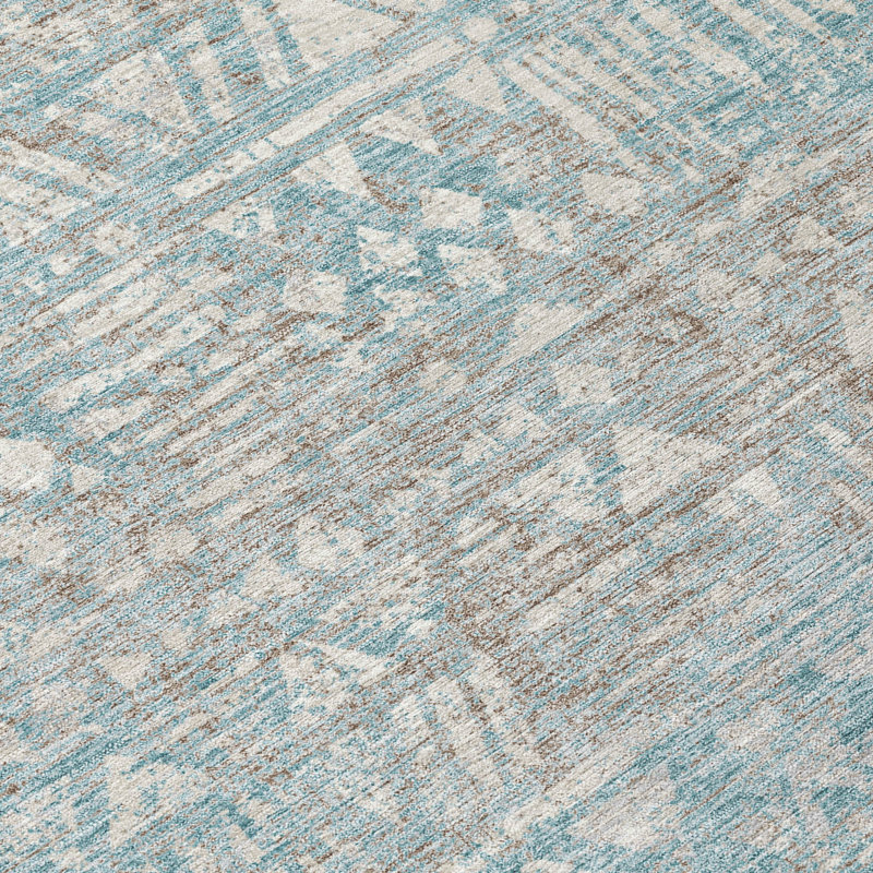 Tapis intérieur / extérieur lavable à la machine Chantille ACN2645, Teal, 10' x 14'