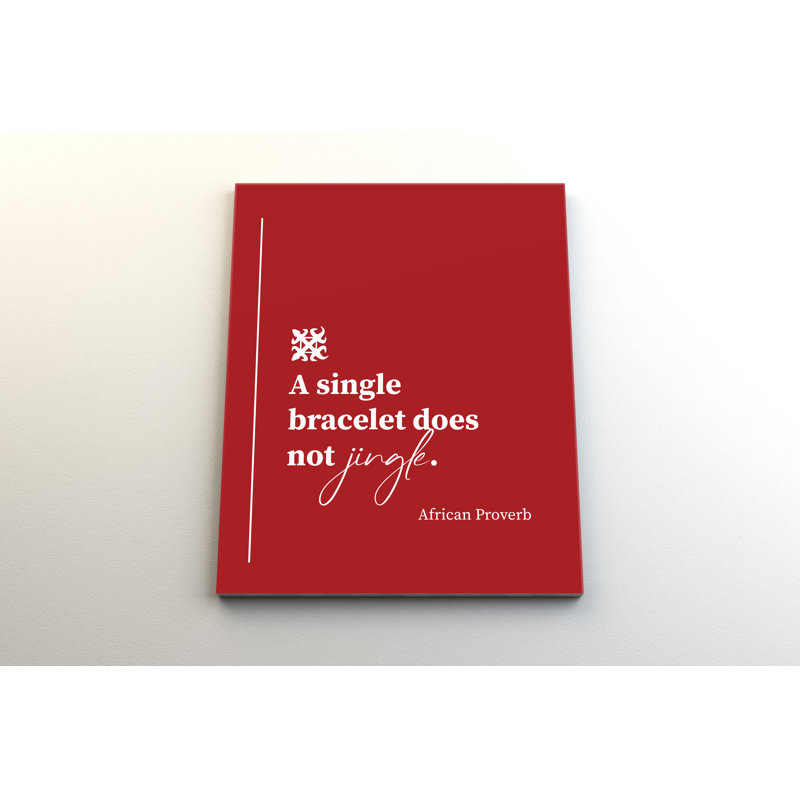«A Simple bracelet Don't Not Jingle», reproduction d'art textuel sur toile tendue, H 18 po x l 12 po x P 3 po