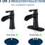 Robinet de lavabo de salle de bain noir mat, cascade avec plaque de plate-forme, bonde escamotable, conduites d'alimentation, poignée simple, style géométrique, dispositif latéral mat, contrôle, mécanisme de valve à cartouche-121706712
