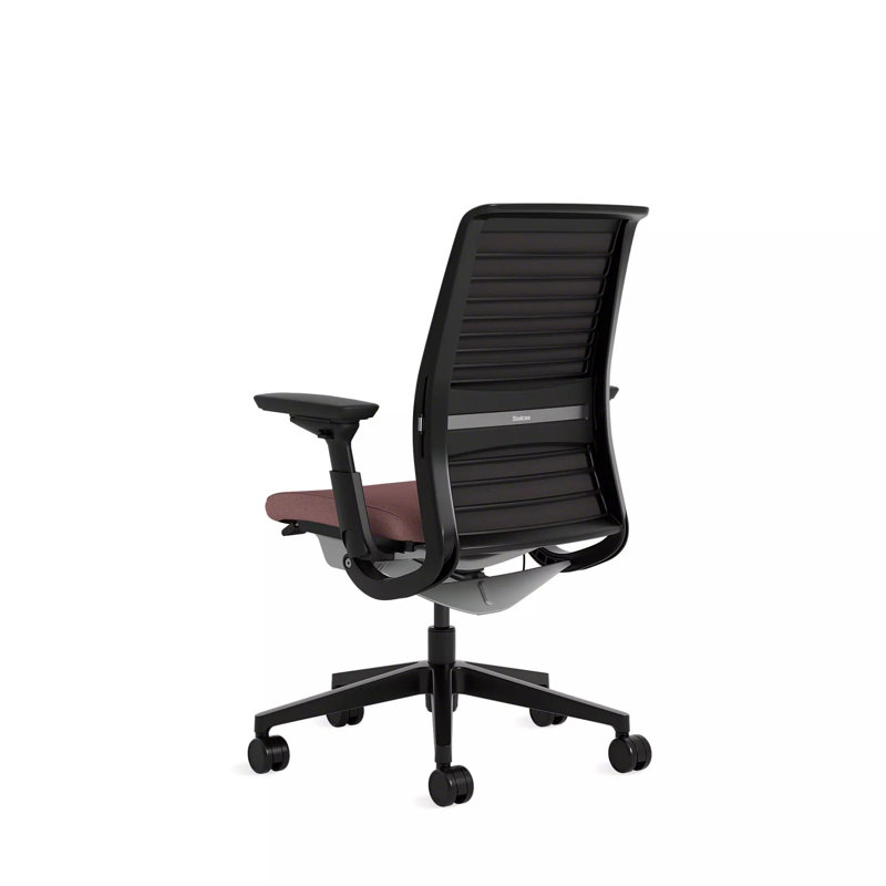 Think® Task Chair, Black, Hard Floor Casters, Pink Lemonade