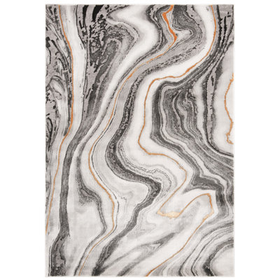 Tapis abstrait gris / doré Swindle