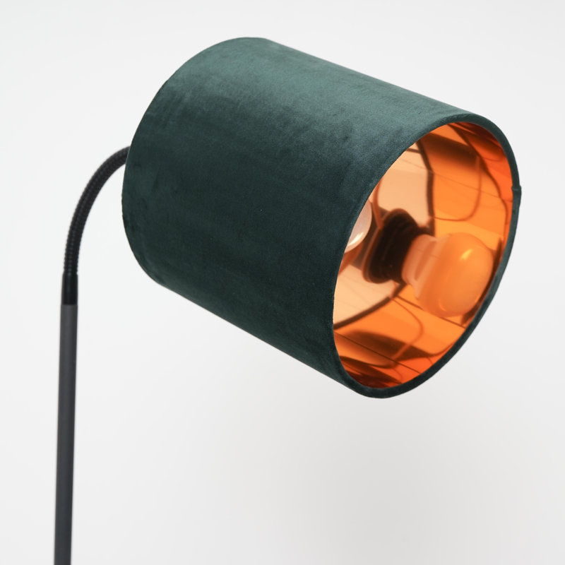 Giovoni 173cm Black Arched Floor Lamp, Dark Green