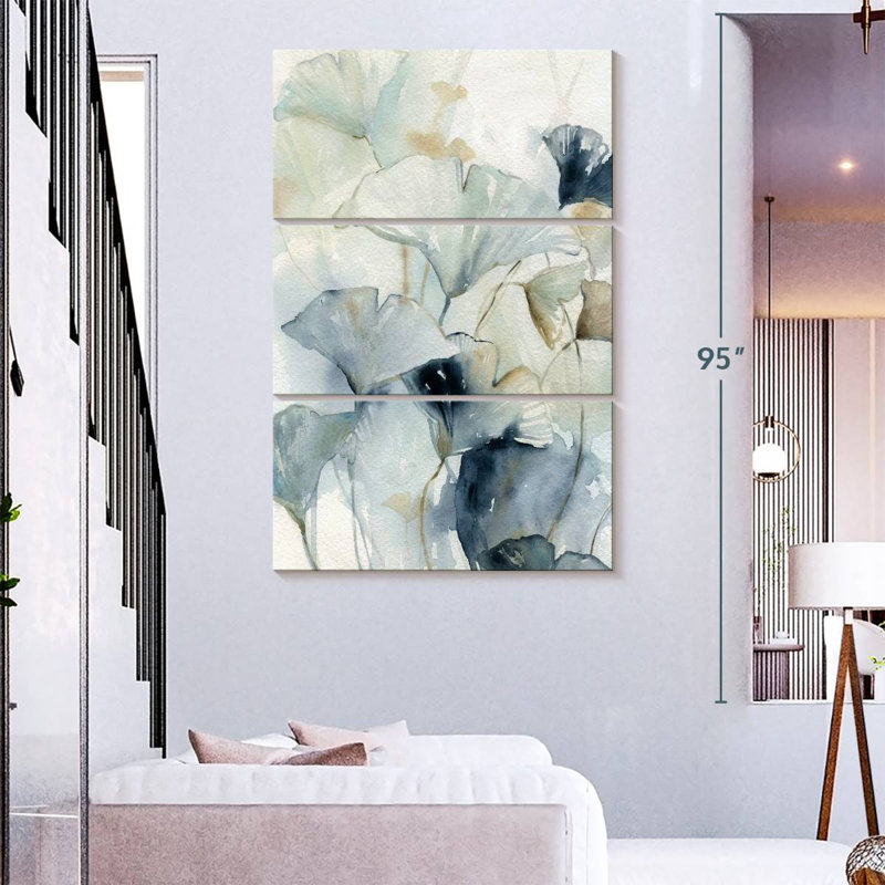 Harnek indigo ginkgo I, H 32 po x l 20 po