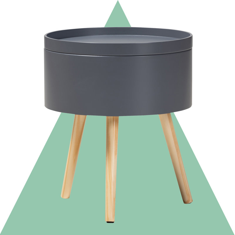 Table de chevet Knighten, (Naturel / gris)