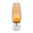 Fem Hurricane Candle Holder, White Marble Base, 17 Inch Gold Glass