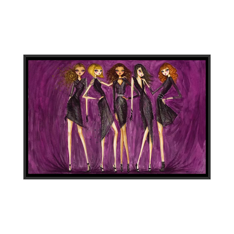 Reproduction d’art sur toile, H 18 po x l 26 po x P 1,5 po, Toile avec cadre noir, Pas de tapis