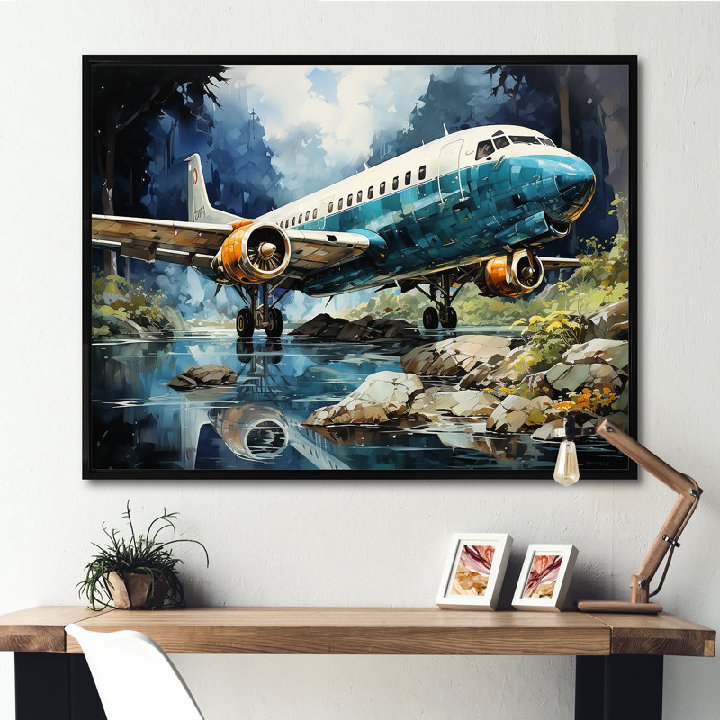 Impression sur toile, "Wild Checks", H 12 po x l 20 po x P 1 po, Cadre flottant noir