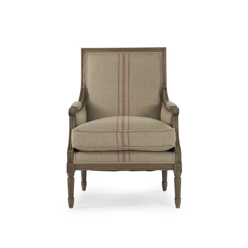 Fauteuil club Louis, Rayure rouge