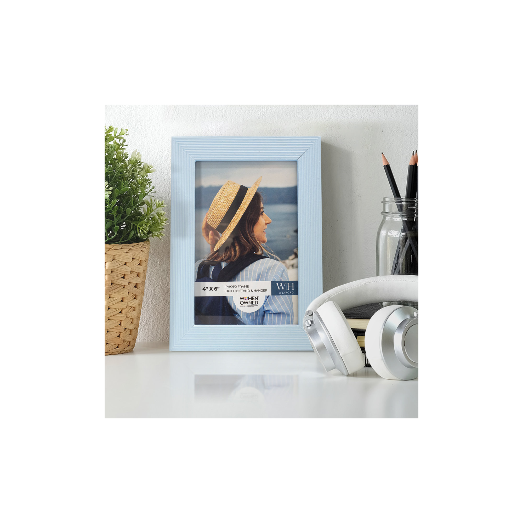Apolline Wood Picture Frame, 3" x 5", Baby Blue