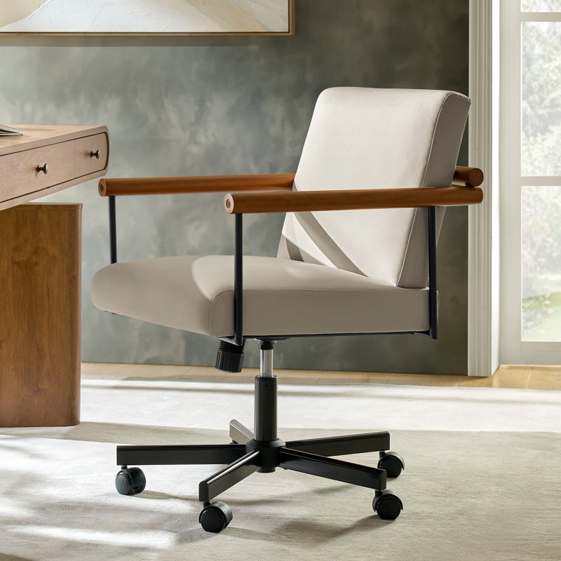 Rafael 59cm W Modern Office Chair with Adjustable Height, Tan