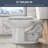 Two-Piece Elongated Ceramic Toilet, 1.28 GPF Single Flush, Universal Height, Soft Close Seat, 12-Inch Rough-In, White