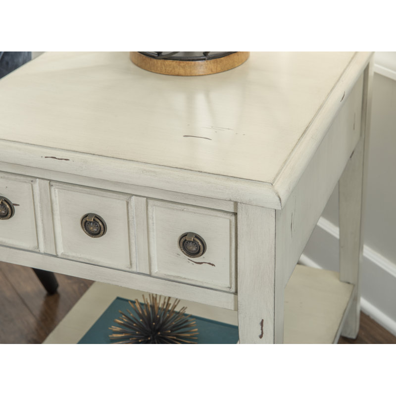 Table de bout avec rangement Niagara, Crème