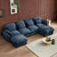 Canapé d'angle en U quatre places avec deux poufs-305967516