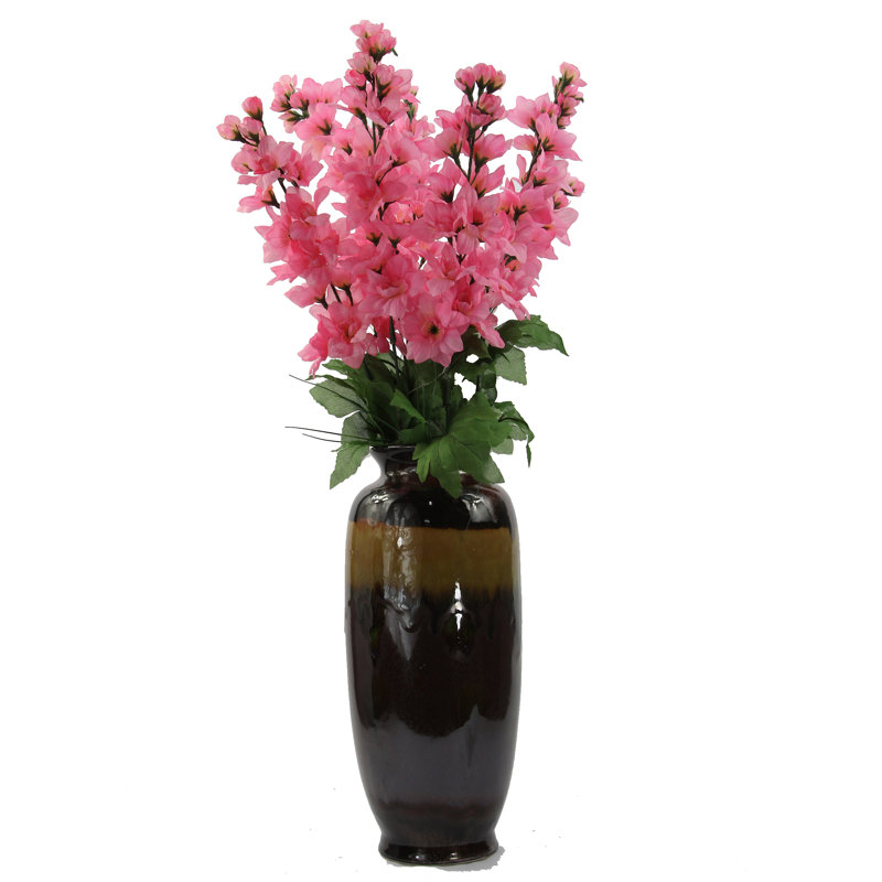Ensemble de delphiniums à fleurs à fleurs entièrement artificiel 7 tiges, Rose