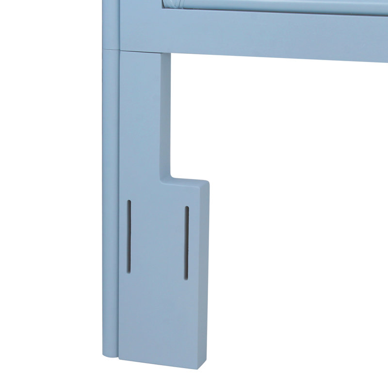Tête de lit en rotin, Bleu, Très grand