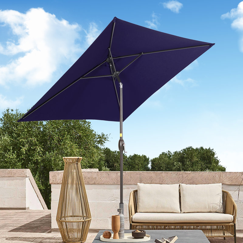 Parasol de marché carré Rinesh, Bleu marine