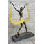 Sculpture semi-nue, torse nu, danseuse art déco, bronze, patine dorée par Mirval
