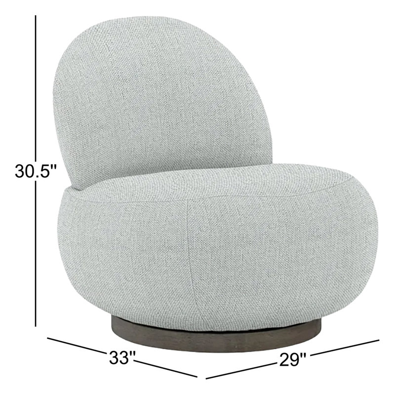 Caicos Swivel Patio Chair with Cushions, Light Grey Linen 6032-010