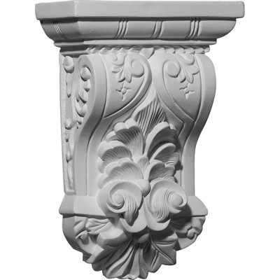 Endurathane Nadia Leaf Corbel, 7 1/4"W x 3"D x 10 1/8"H, Factory Primed (2-Pack)