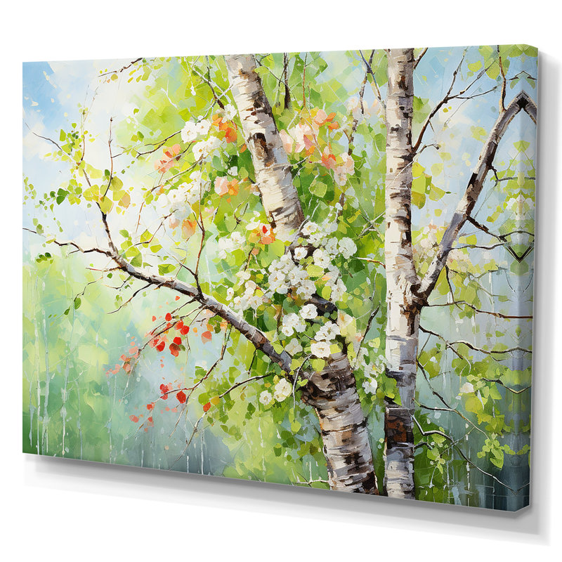 «Green Tree American Basswood Spring Blooms I», art mural arbre, Toile tendue, H 30 po x l 40 po x P 1,5 po