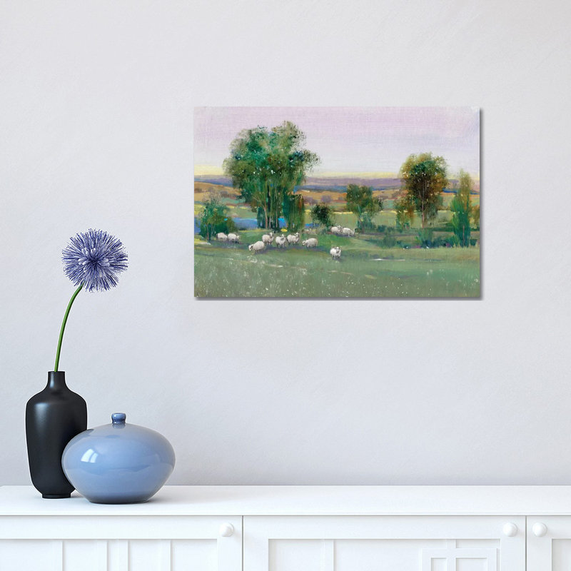 Field of Sheep II by Timothy O' Toole - 1 Piece Wrapped Canvas Painting, 30.48 cm H x 45.72 cm W