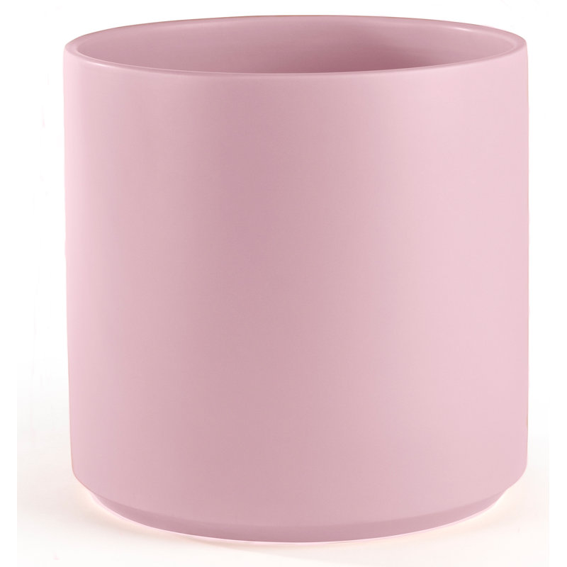 Stoneware Pot Planter, Blush, 13.5" H x 13.25" W x 13.25" D