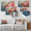 «Blue Bird Floral Tree Harmony», art mural oiseau en métal-887620812