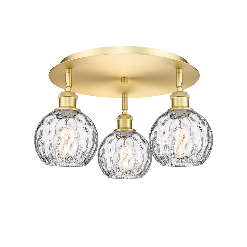 Ambrosane Glass Flush Mount, Satin Gold