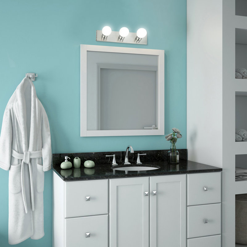 Barre d'éclairage de salle de bain Darrik, Nickel satiné, 3